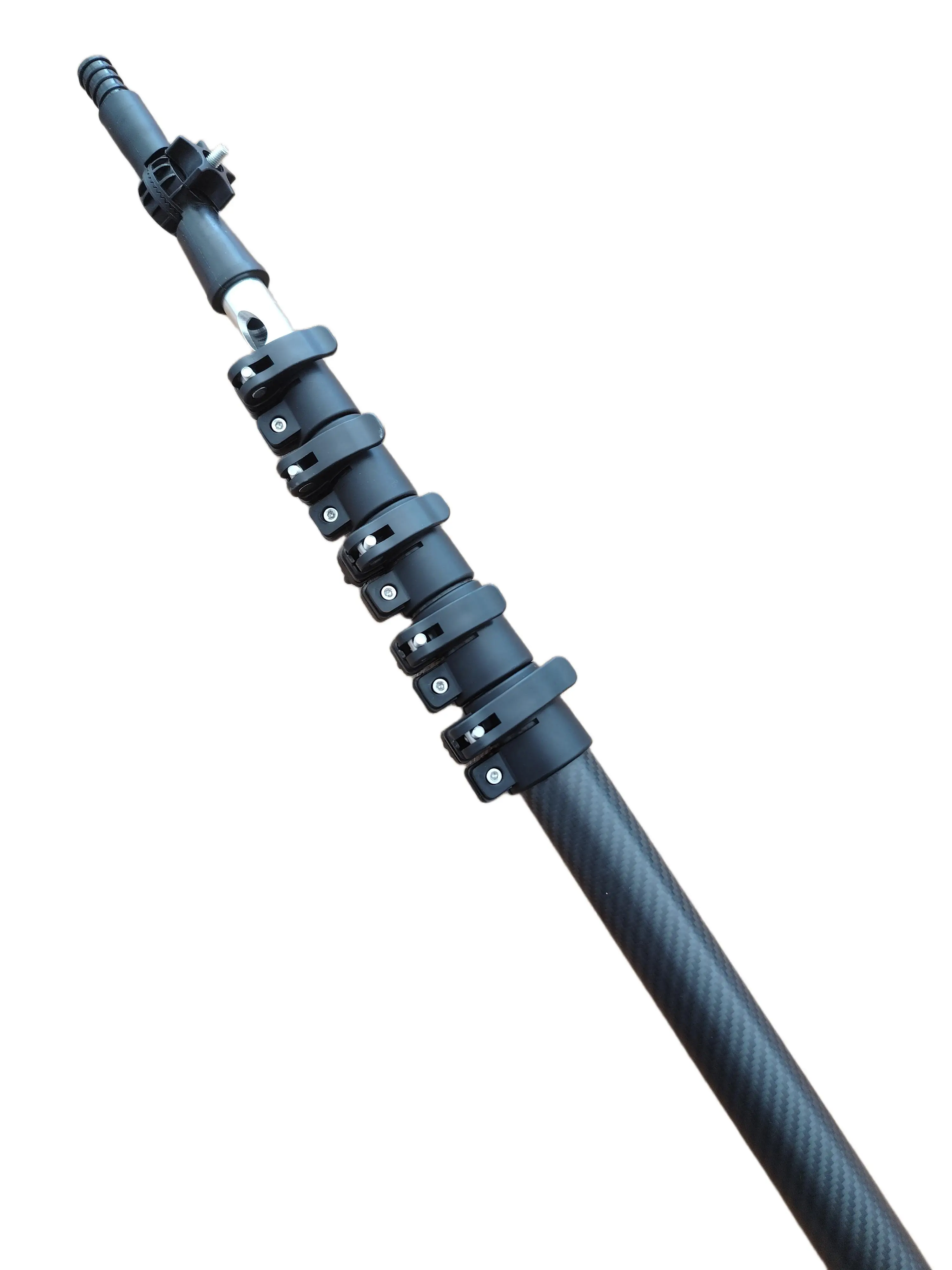 Customizable high-strength carbon fiber telescopic rod with multiple clamps and tool attachments