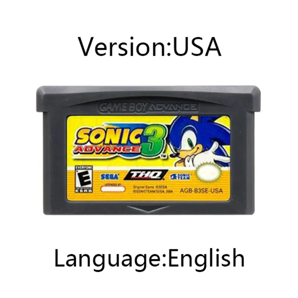 New Sonic GBA 32-bit Electronic Game Card Ink Cartridge As A birthday The Hedgehog Genesis Multi-language Gift For Boys