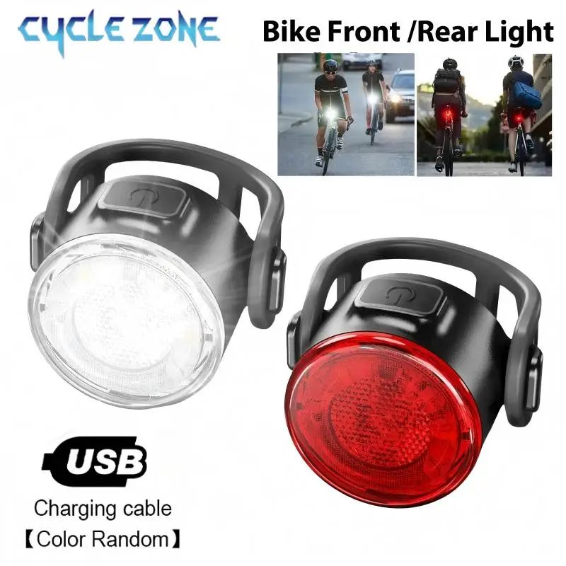 

Bike Front Rear Lights 6 Modes TYPE-C Rechargeable Headlight Taillights MTB Cycling Tail Lamp Night Bicycle Lantern Accessories