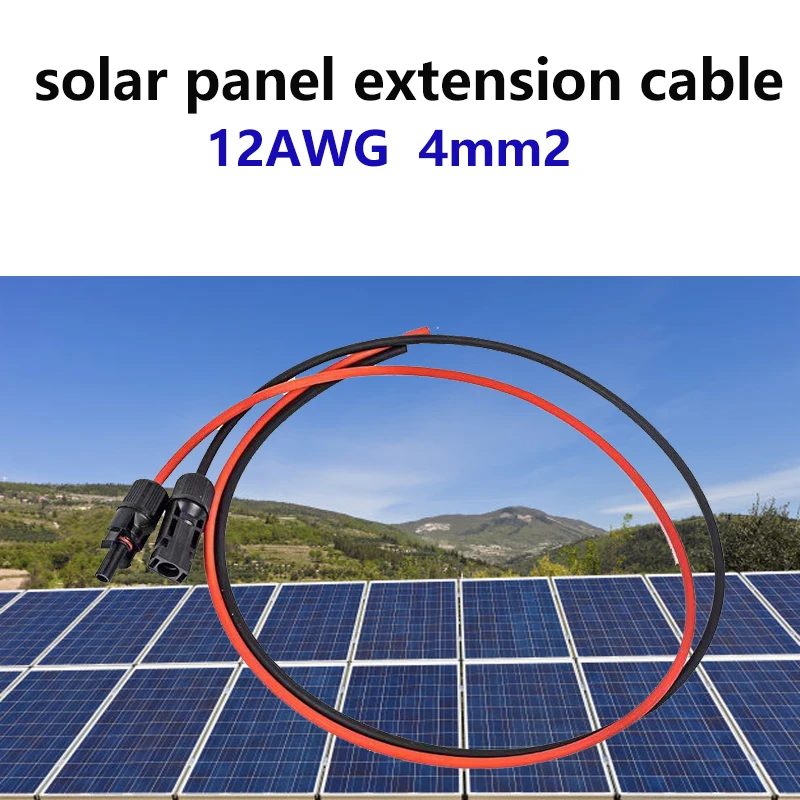 12AWG 4mm2 Solar PV Systems Tinned Copper Red Black Extension Electrical Wires for Outdoor Auto Car RV Boat Marine Photovoltaics