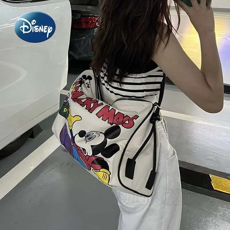 Disney-bolso de viaje de Mickey para mujer, bolso oblicuo de un hombro, de gran capacidad, multifuncional