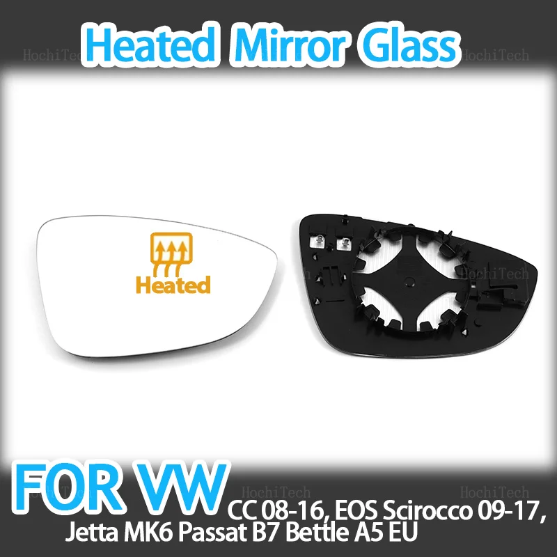 Heating Side Mirror Glass Lens Door Wing Mirror Glass for Volkswagen VW CC 08-16, EOS Scirocco, Jetta MK6 Passat B7 Bettle A5 EU