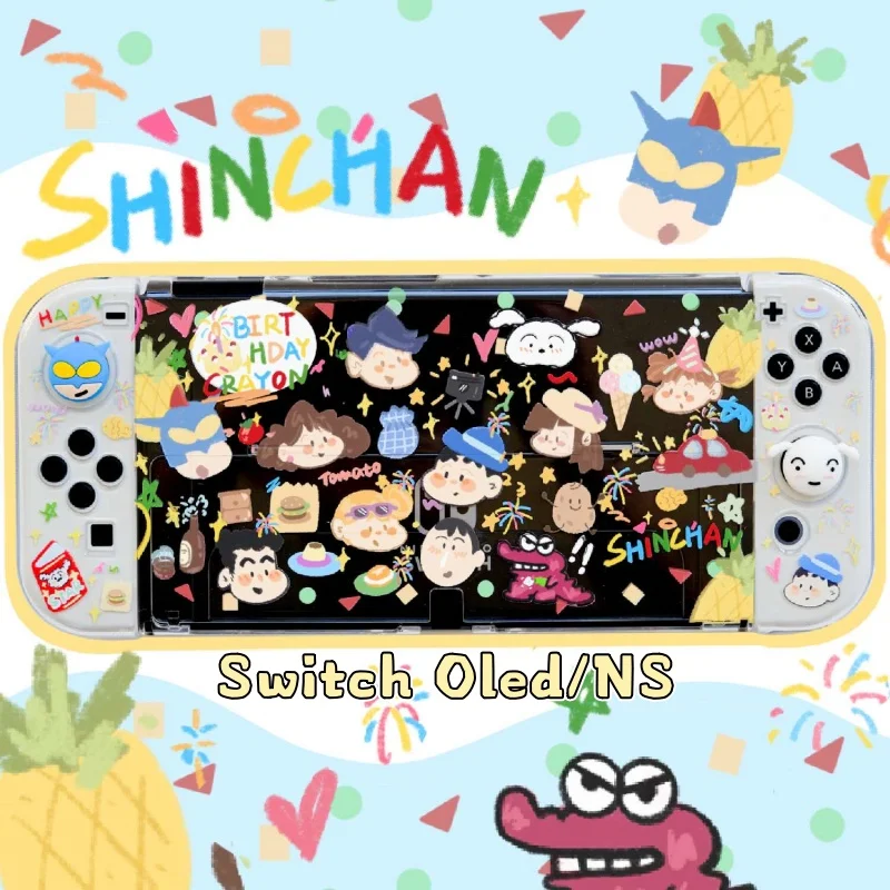 

Оригинальный переключатель Oled, защитный корпус, мультяшный карандаш Шин Чан, эксклюзивный индивидуальный граффити, защитный корпус, периферия для игр в стиле аниме