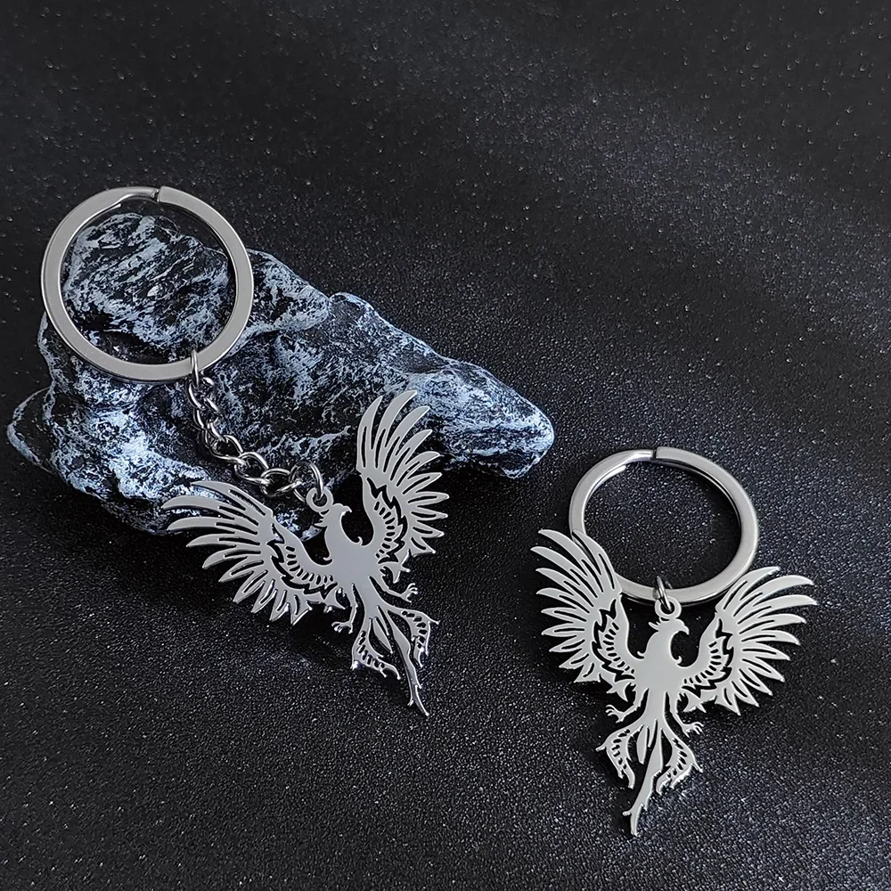 Vintage Albania Eagle Pendant Keychain for Men Women Silver Color Metel Animal Backpack Keyring Ethnic Key Chain Ring Accessorie