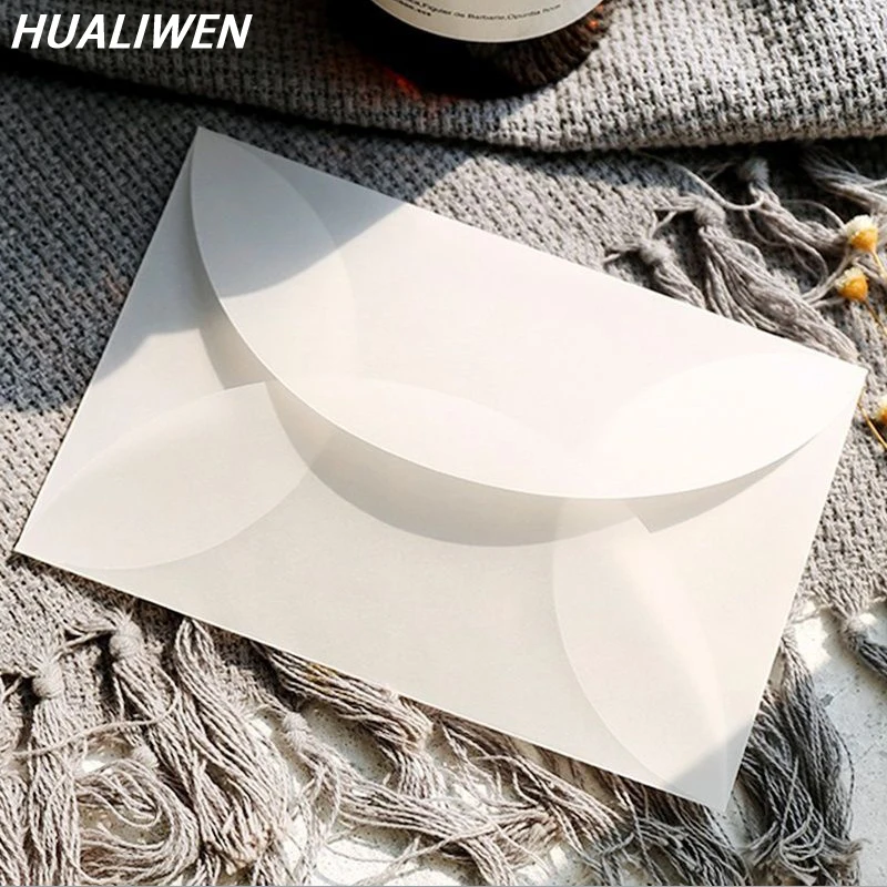 20pcs/lot Custom Semi-Transparent Sulfuric Acid Paper Envelopes For DIY Postcard /Card Storage, Wedding Invitation, Gift Packing