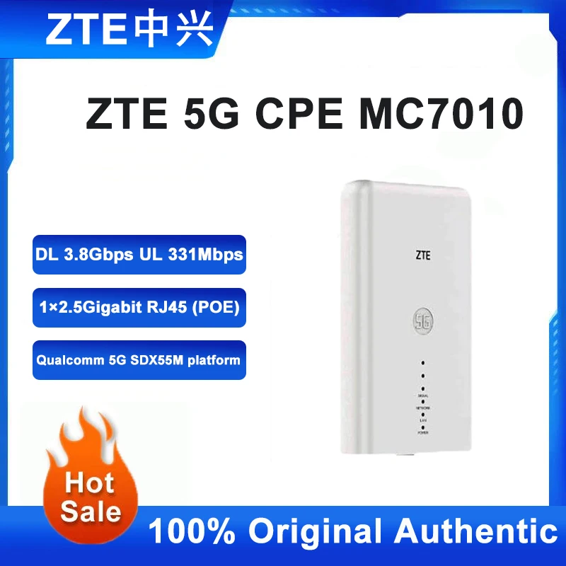 Оригинальный внешний Роутер ZTE MC7010 5G Sub6 + 4G LTE 5G NR NSA + SA Smartphone SDX55M платформа n1/3/7/8/20/28/38/41/77/78/79