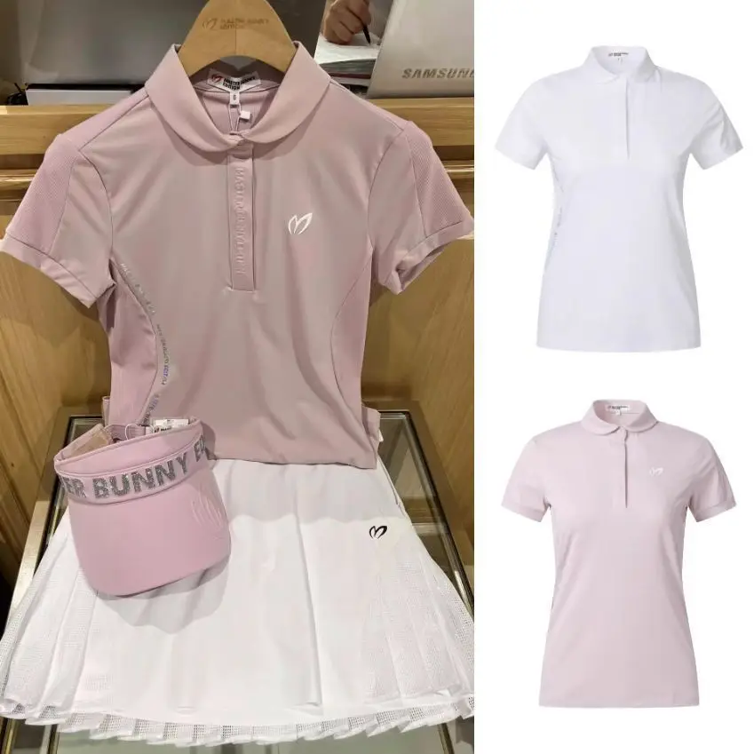 

Women's Golf Apparel Summer Solid-Color Minimalist Short-Sleeve T-Shirt Fashion Collared Polo Shirt Sports Top
