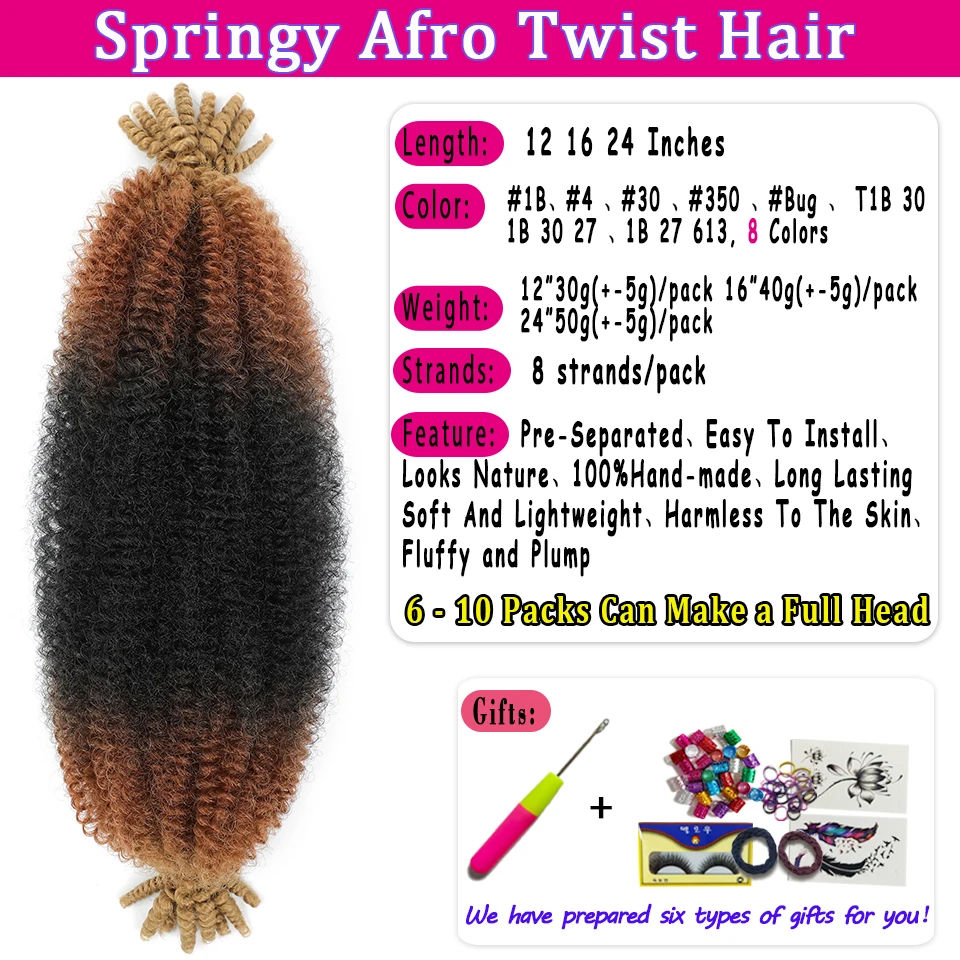 12 "16" 24 "الربيع الأفرو غريب تويست الشعر الربيع تويست قبل فصل التفاف الشعر مارلي تويست تجديل الشعر للنساء السود #2