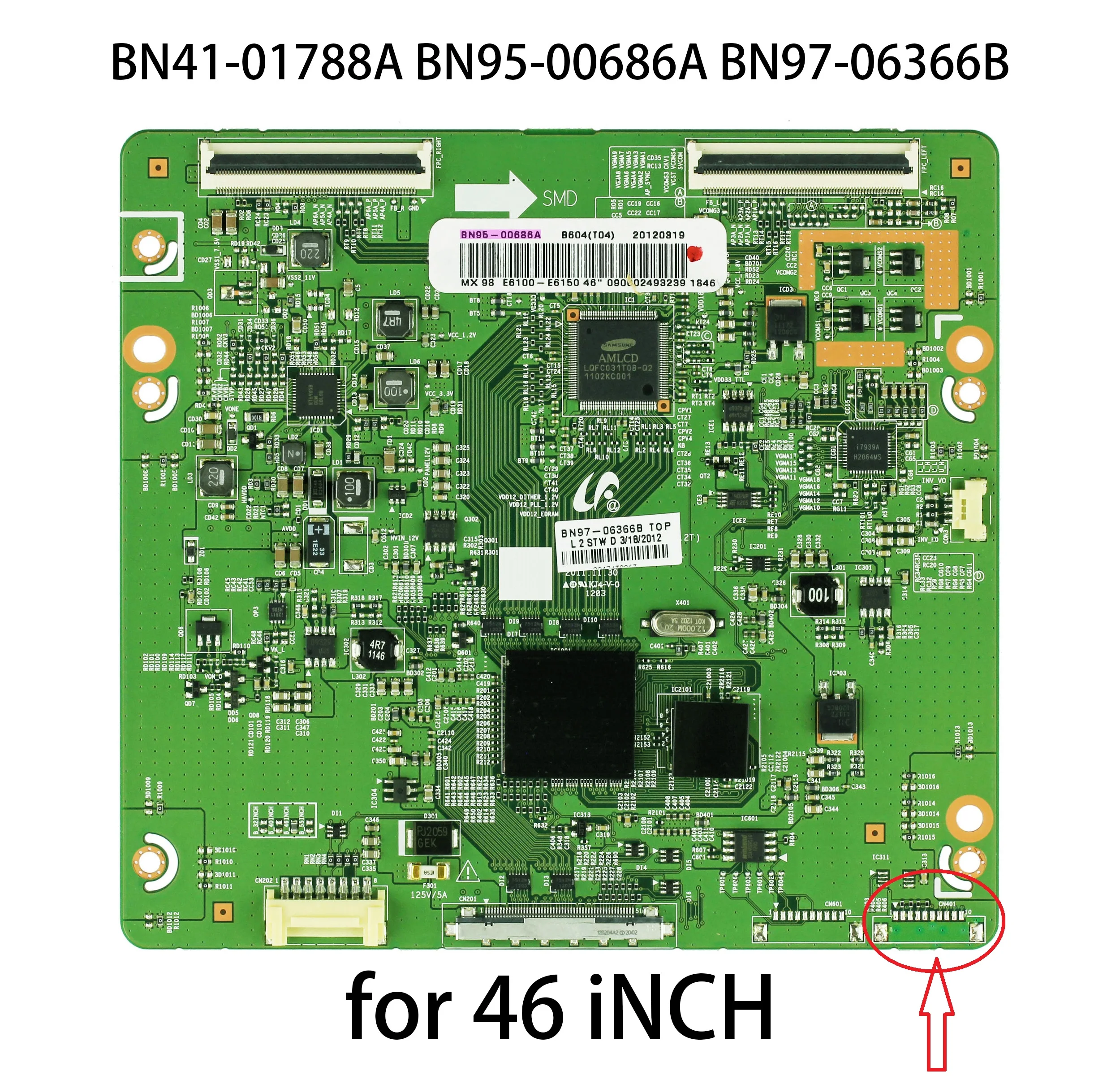 BN41-01788A BN95-00686A BN97-06366B T-Con Logic Board Compatible with Samsung 46 TV HG46NA790MFXZA UN46ES6003FXZA UN46ES6100FXZA