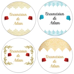 100pcs Customize Circumcision Mabrouk Tahara Labels Boys Bag Gift Box Candy Labels Self-adhesive Personalized Name Stickers