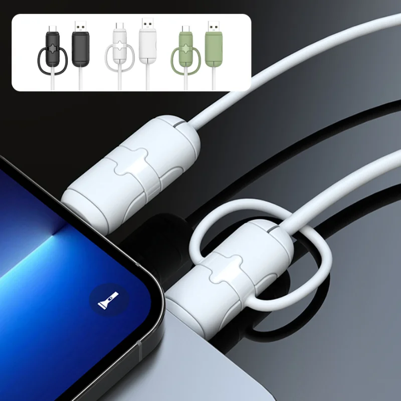 Silicone Mobile Phone Charger Cable Protector Line Wire Data Cable Protector for IPhone Android Type-C Wire Winder Protection