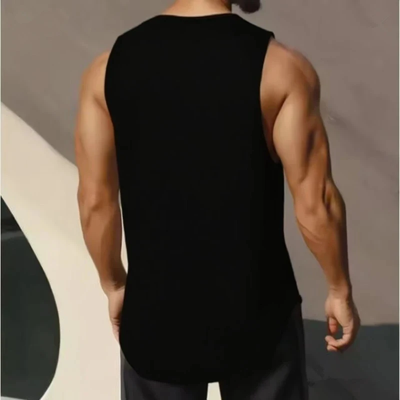 Men's  Graffiti Letter Print 2-Piece Tracksuit, Sleeveless Muscle Tank Top with Drawstring Shorts, Casual Urban Sportswear view 5