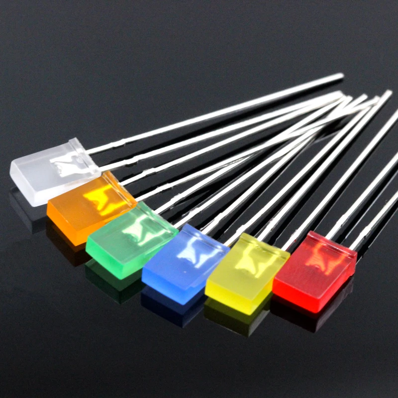 1000pcs 2x5x7mm DIP LED Yellow/ Orange /Red/Green/Blue Square LED Lamp 257 LIGHTIN Diode