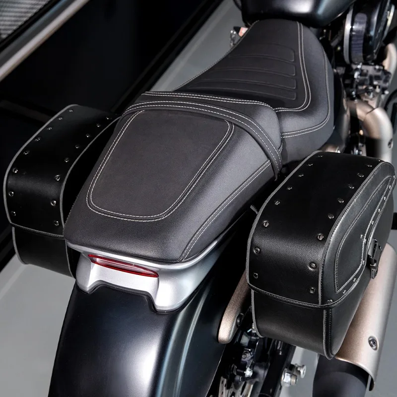 

Punk Style Motorcycle Saddlebag High Capacity Double Side Trunk Luggage Bag for Harley Touring Motorbikes