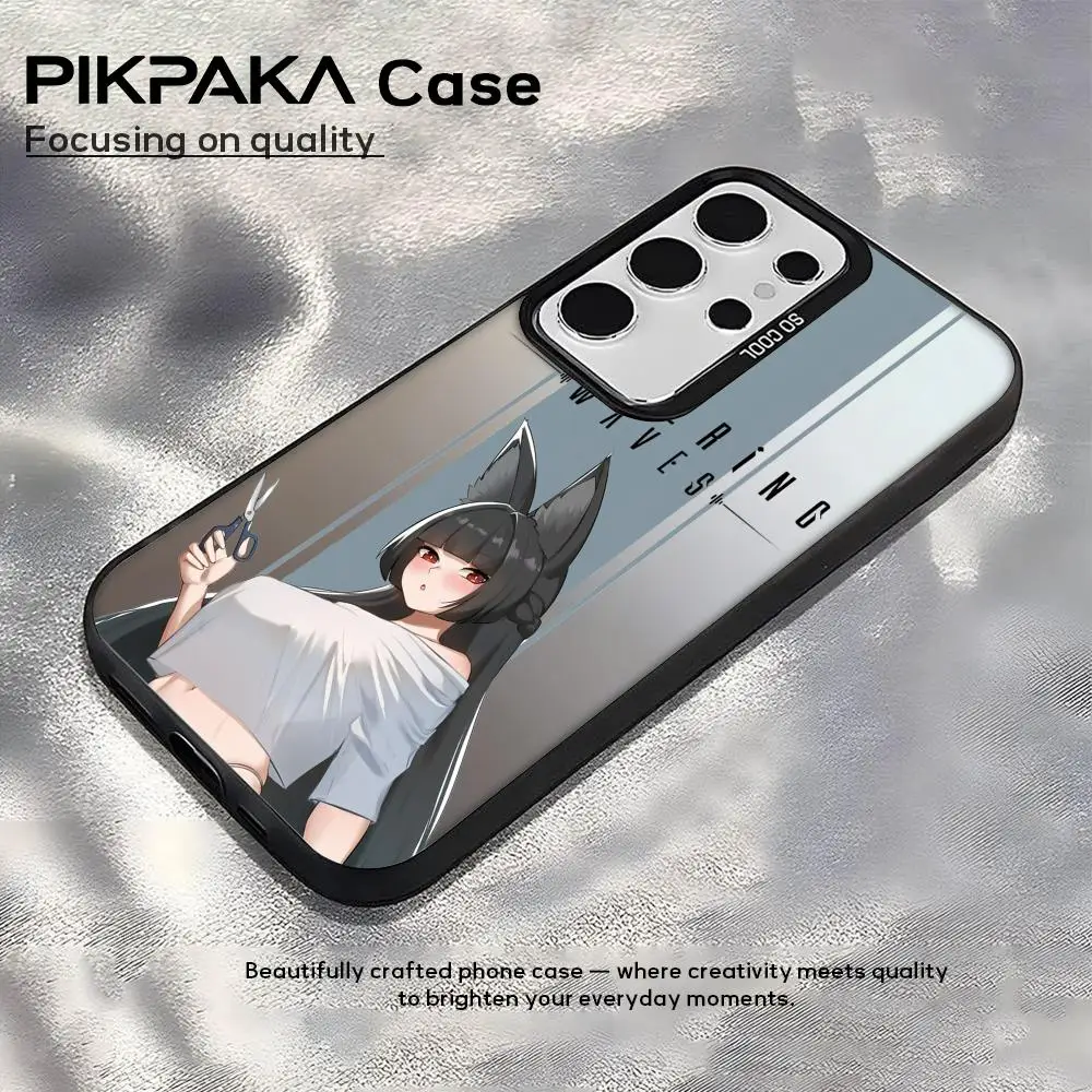 Wuthering Waves ゲーム用スマホケース Samsung Galaxy S25 Edge S24 S23 S22 S21 S20 Ultra対応 シリコン製シルバーカバー