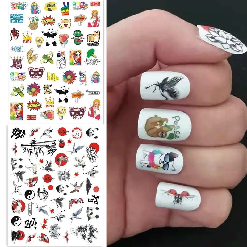 Newest Chinese Panda Balloon Design 3D Self Adhesive Decal Slider DIY Decoration Tools Nail Sticker TSC 084