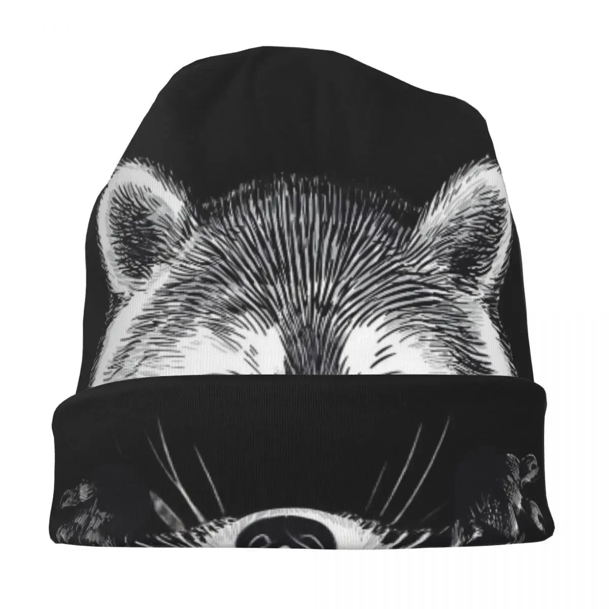 Cute Raccoon Bonnet Hats Vintage Outdoor Skullies Beanies Hats Trash Panda Unisex Knit Hat Spring Multifunction Cap