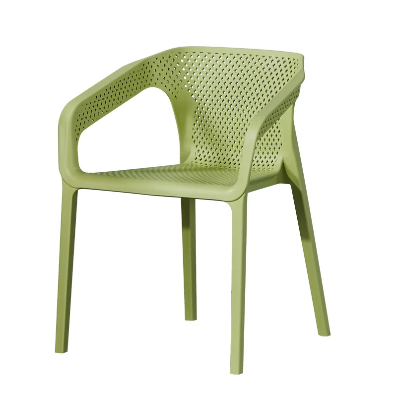 

Plastic Nordic minimalist hollowed out chairs, coffee shop stacked chairs, stacked armrests, dining chairs