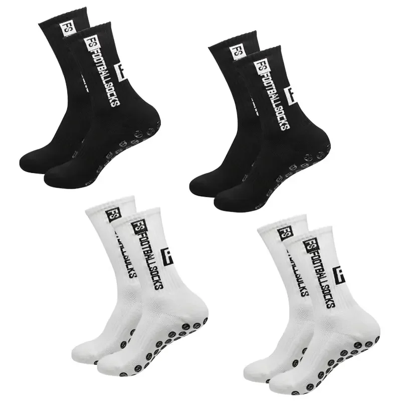 4 Paar Fußballsocken, Sport-Grip-Socken, rutschfeste Basketball-Fußballsocken aus Gummi, rutschfeste Baumwolle