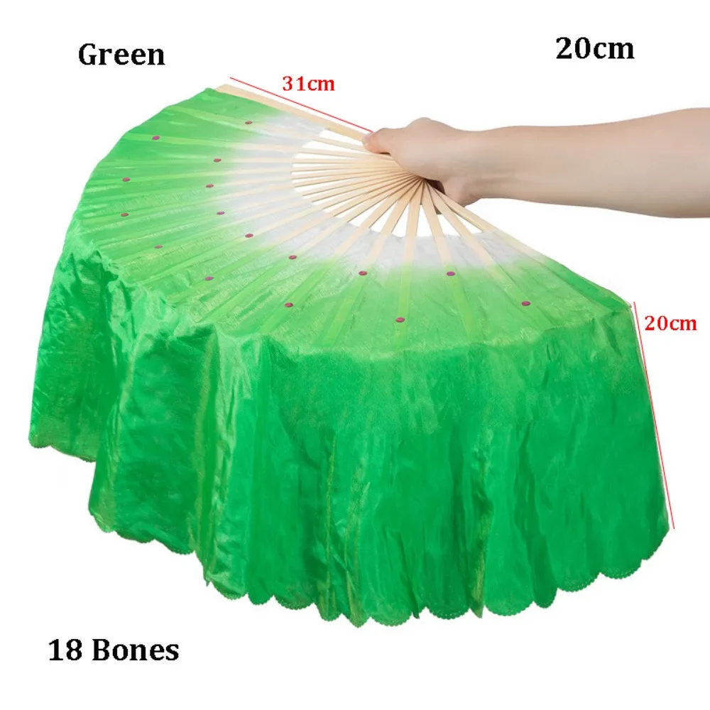 

New 31cm Bamboo Chinese Short Bellydance Fan 17/20cm Half Circle Silk Veil Pairs Multicolors Bamboo Fans Hand Dye Adults Fan