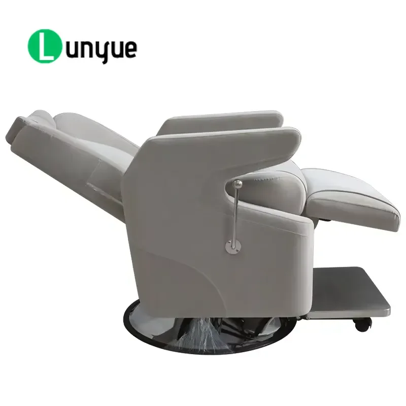 Semi Automatic Barber Chair Motorized Lift Furniture Heavy Duty Hydraulic Reclining Hairdressing Chair for Beauty Shop