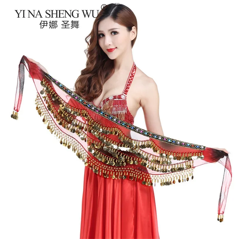 Buikdans Riem Kostuums Kwastje Munt Buikdans Hippe Sjaal voor Vrouwen Buikdansen Taille Keten Kleuren Hangende Munt Dans Riem