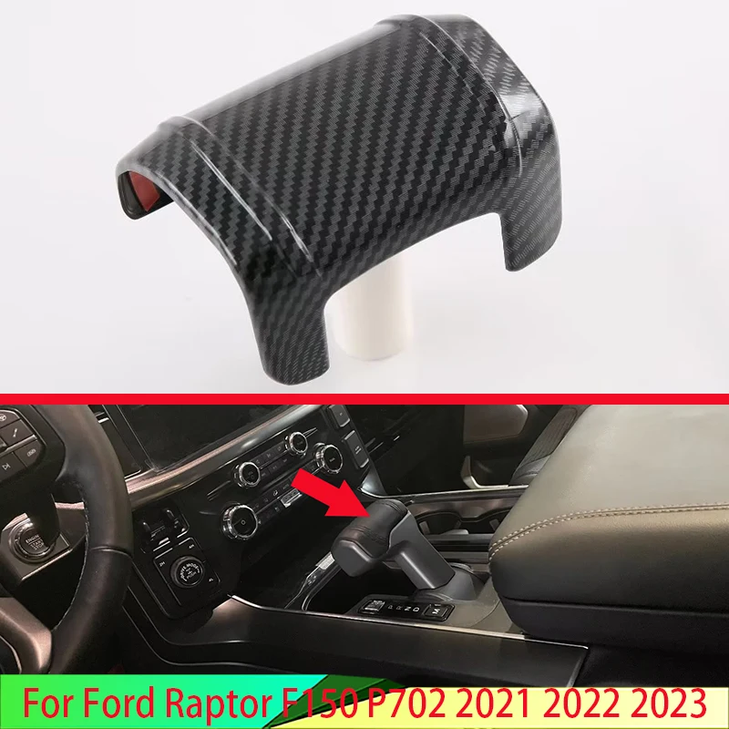 For Ford Raptor F150 P702 2021 2022 2023 Carbon Fiber Style Car Decoration Gear Head Shift Knob Switching Cover Interior Trimmer