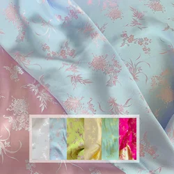 jacquard silk fabric crepe By The Meter for cheongsam Hanfu Dresses Sewing fashion Chinese style flowers silky drape thin summer