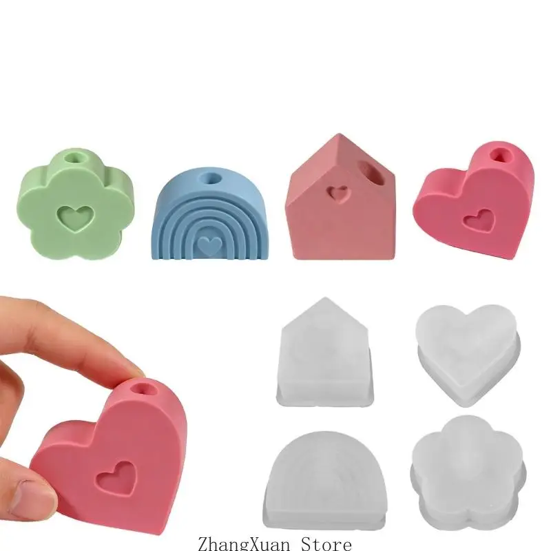 Charm-Herz- und Blumenhaus-Silikonform, für die DIY-Kreation, 3 x – Detail 5