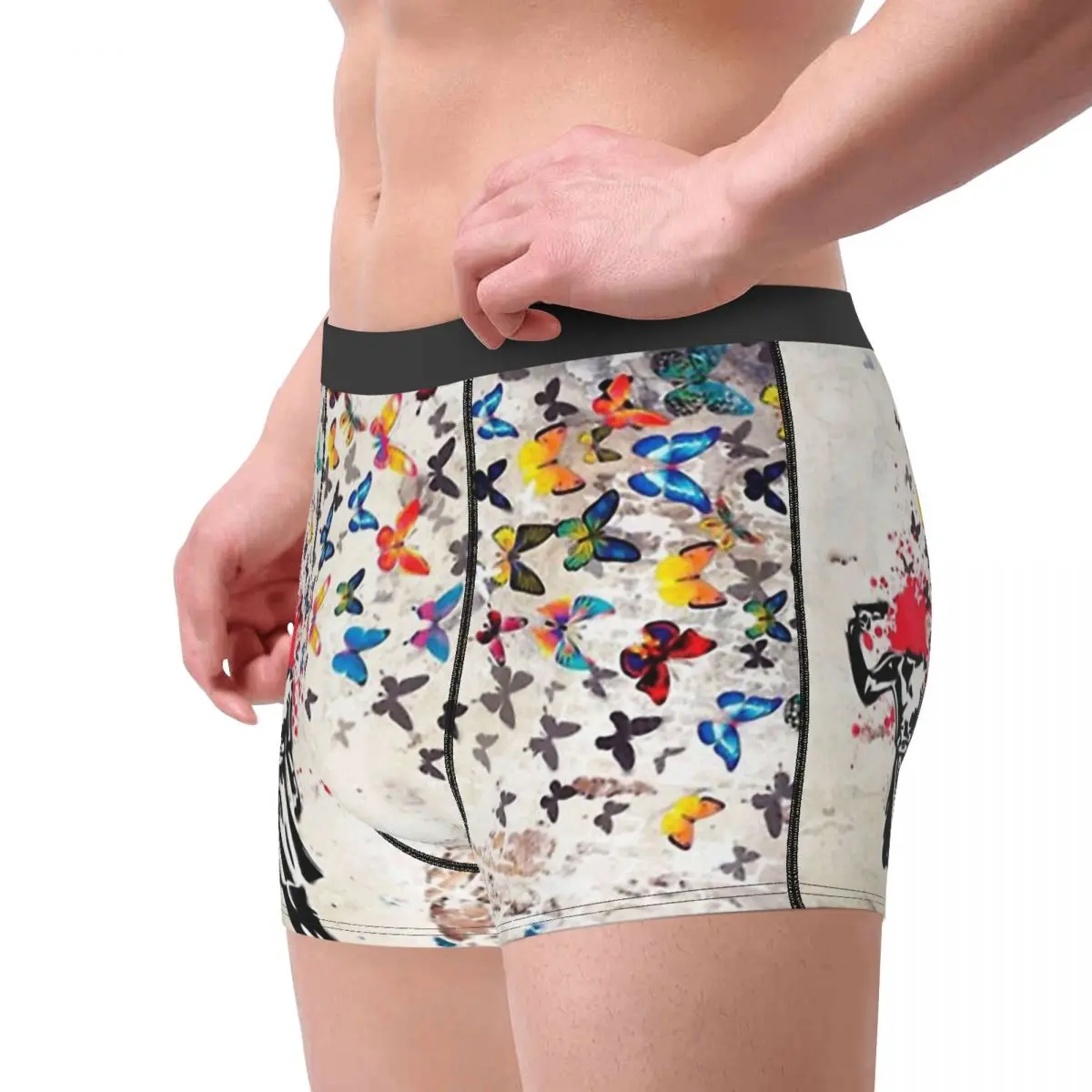 Banksy Butterflies Underpants Homme Panties Men's Underwear Print Shorts Boxer Briefs