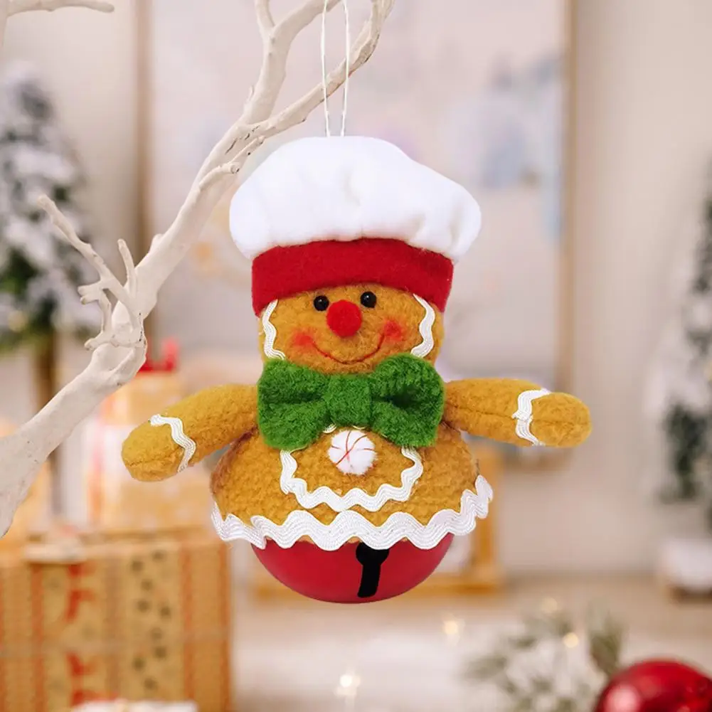 Christmas Tree Gingerbread Man Gingerbread Man Doll with Bell Festive Christmas Gingerbread Man Plush for Tree for Window