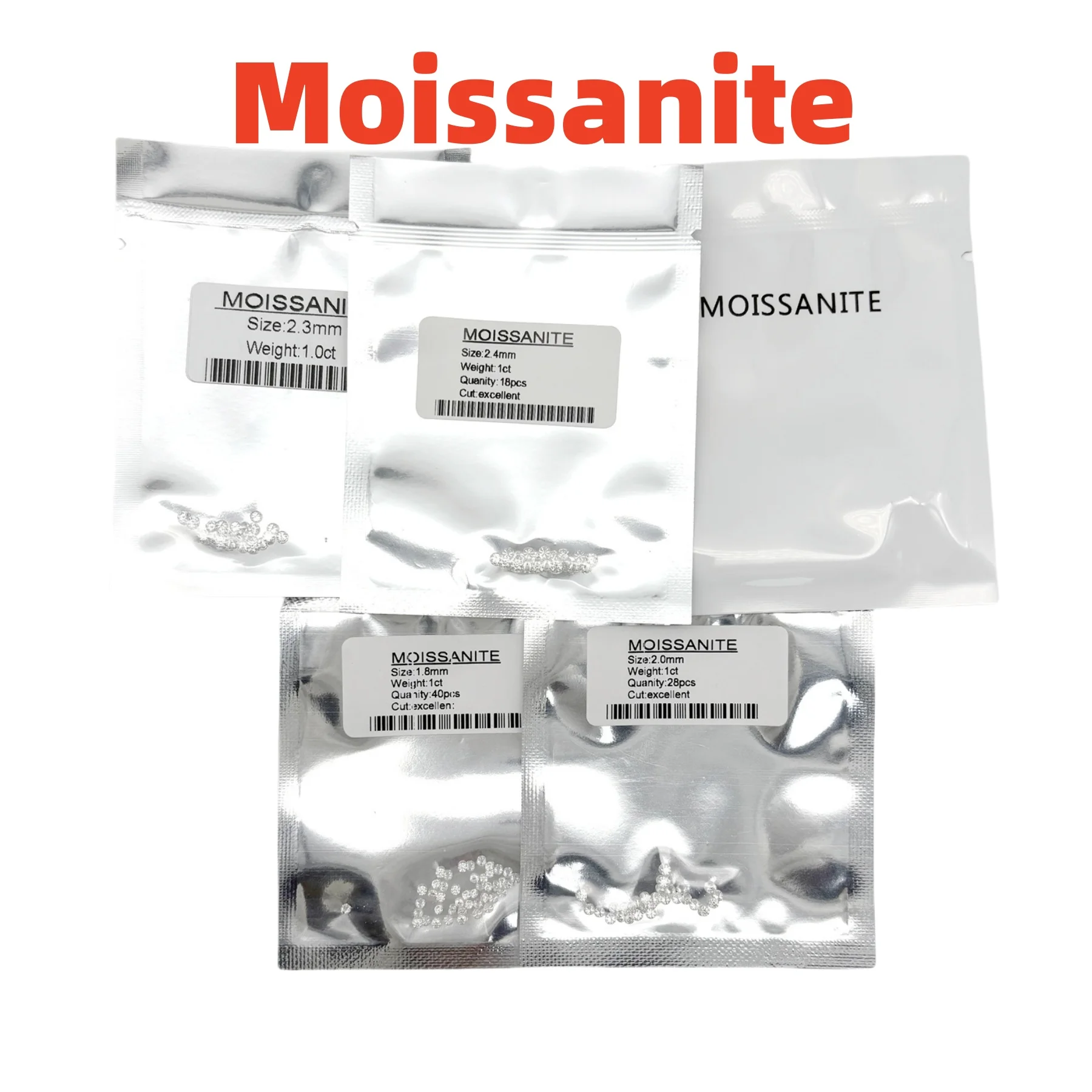 

D Color Genuine 1.0ct Wholesale Price 0.8~5.0mm Round shape Lab Grown Loose 100% Real Moissanite Stone Test Positive for jewelry
