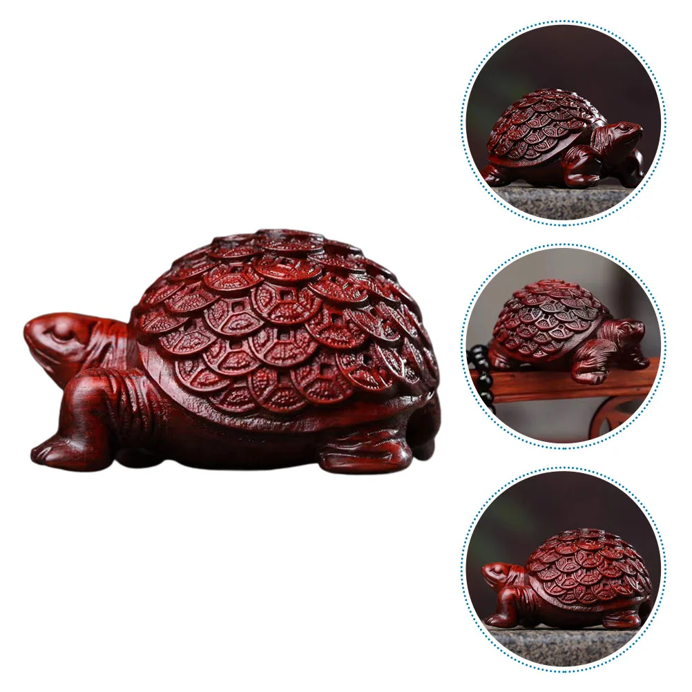 

Statue Wood Carving Turtle Ornament Hand Sculpture Wooden Natural Sea Animal Decoration