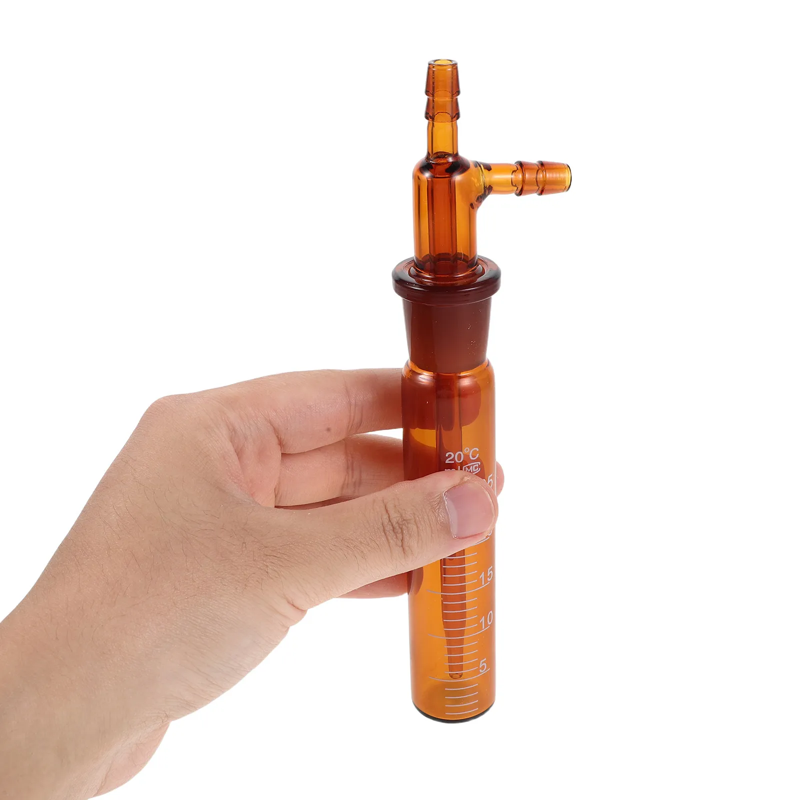 Graduated Impinger 25Ml Spill Resistant High Borosilicate Laboratory Air Sampling Tube Gas Absorption for Hazardous Air Sampling