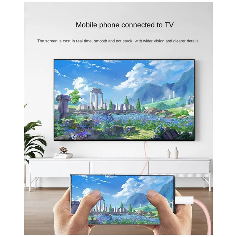 AF91-Type C To -Compatible High Definition Converter Cable 1.8M 4K60hz Support For Phone And Computer