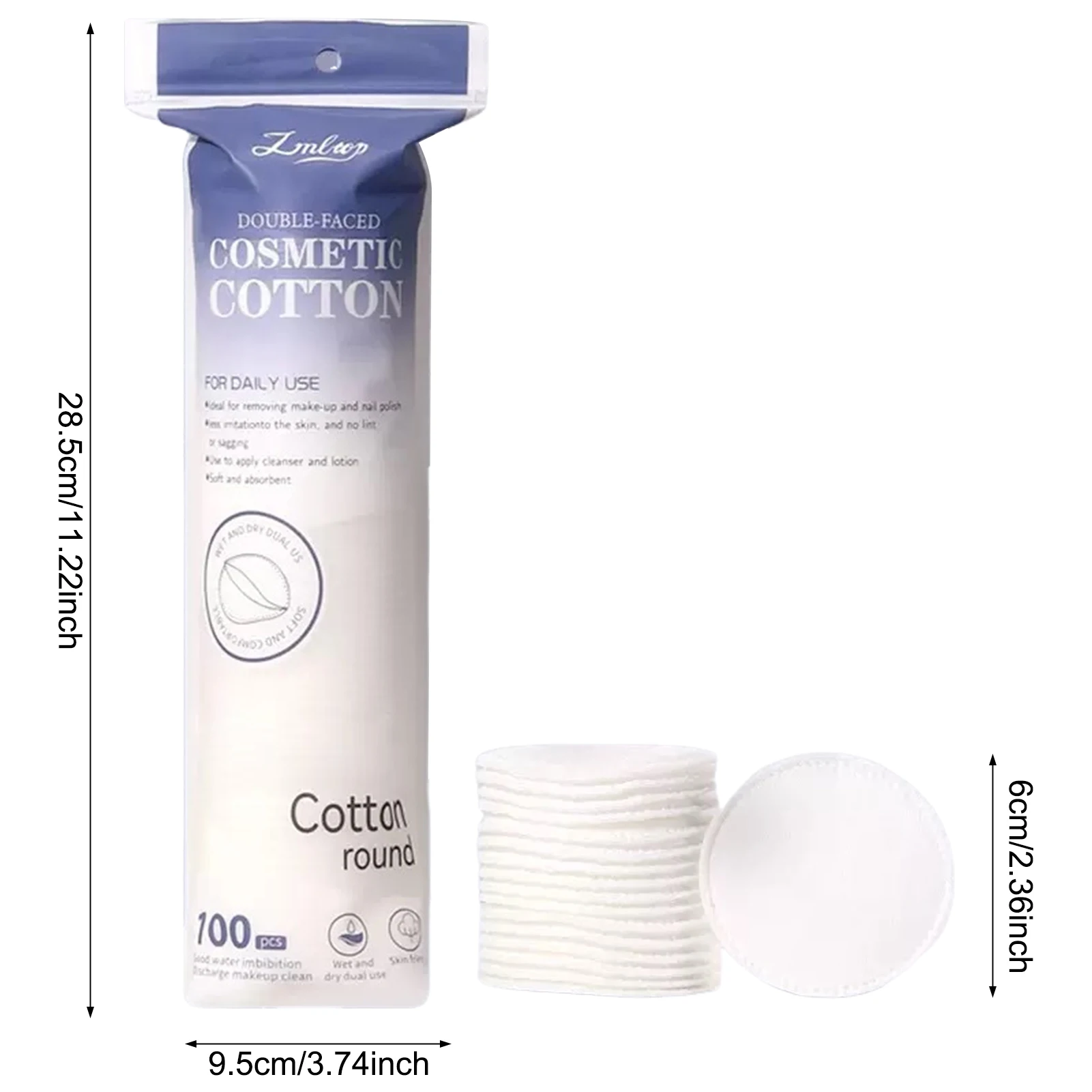 وسادات قطنية مستديرة لإزالة المكياج، أقمشة ناعمة صديقة للبشرة، وسادات قطنية لفرش المكياج وأحمر الشفاه #5