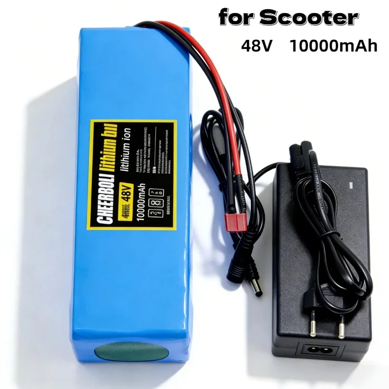 

13S3P 48V 10Ah Lithium Ion Replacement Battery with 54.6V Charger & XT60 Plug for Bafang 1000W Scooter Conversion Kit