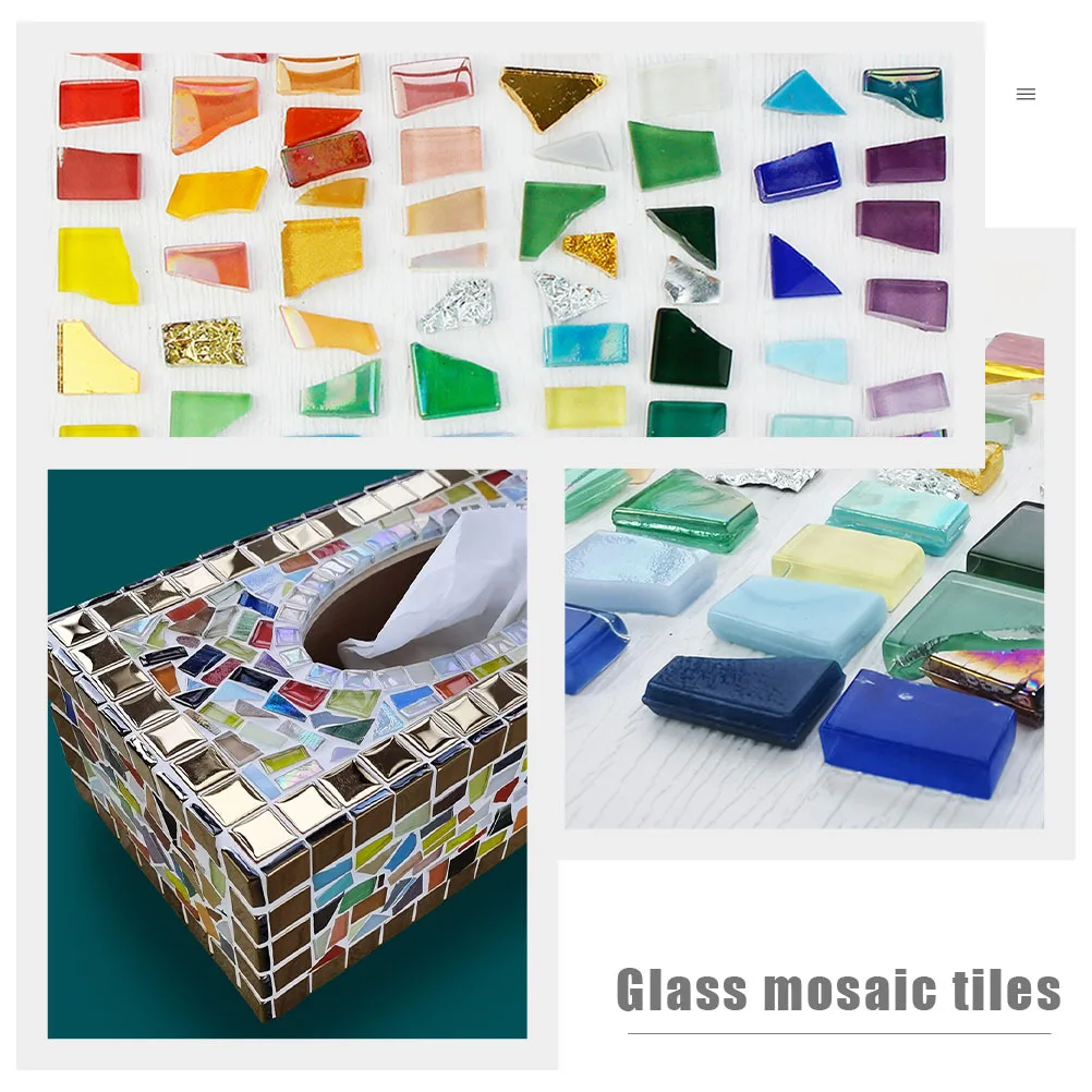 

Creative Irregular Mosaic Glass Tiles Fragile Resistant Durable DIY Materials for Home Decor Garden Crafts Tiles
