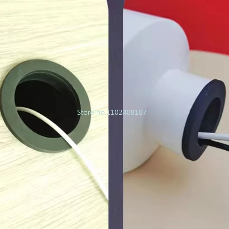 Inverted Through-hole Silicone Rubber Plug Black Snap-on Grommet 4.5mm~50.6mm Cable Wiring Protect Bushings Coil image 6