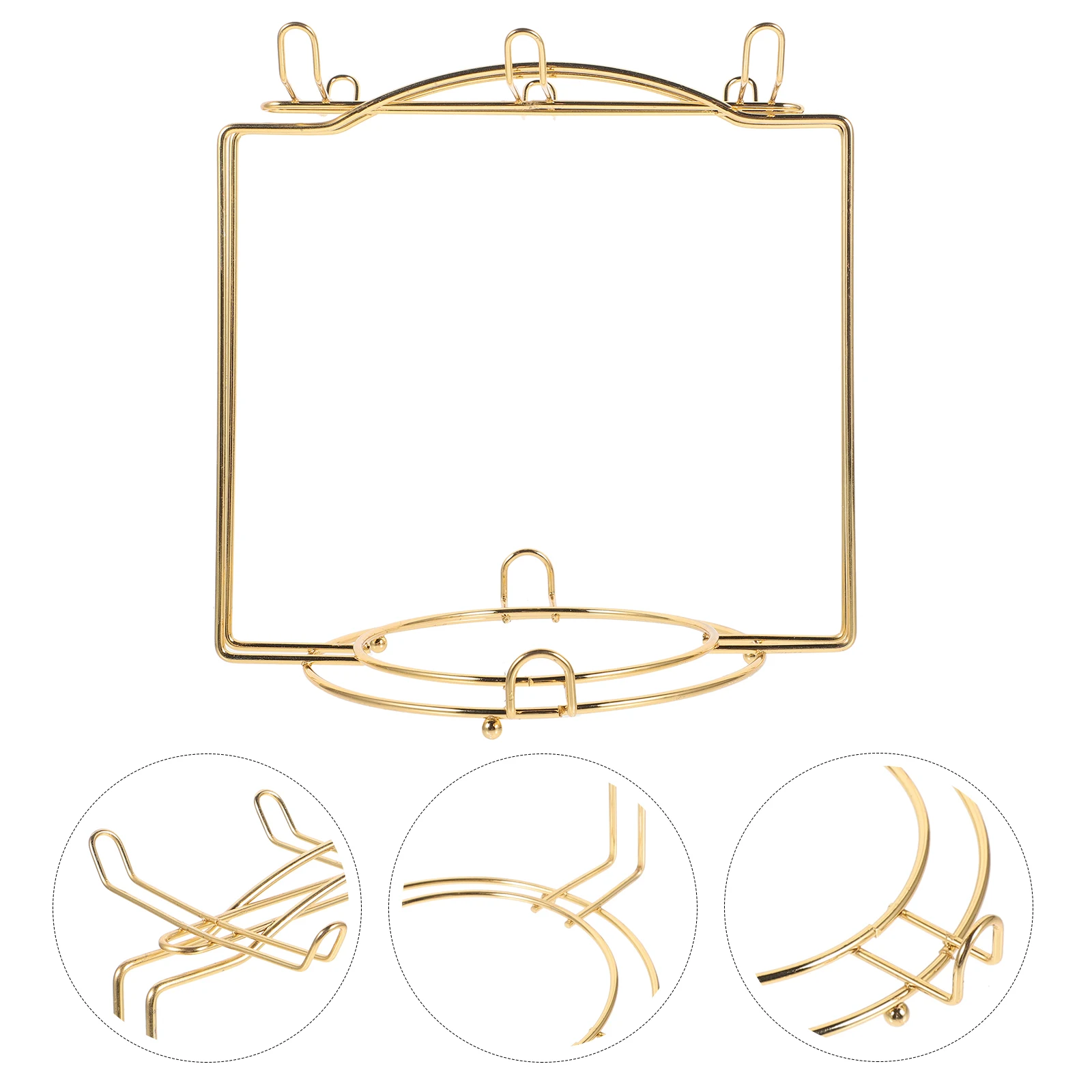 

6Plates Golden Stainless Steel Coffee Cup Rack Mug Holder Kitchen Organizer Plate Counter Shelf Cabinet Drying Storage