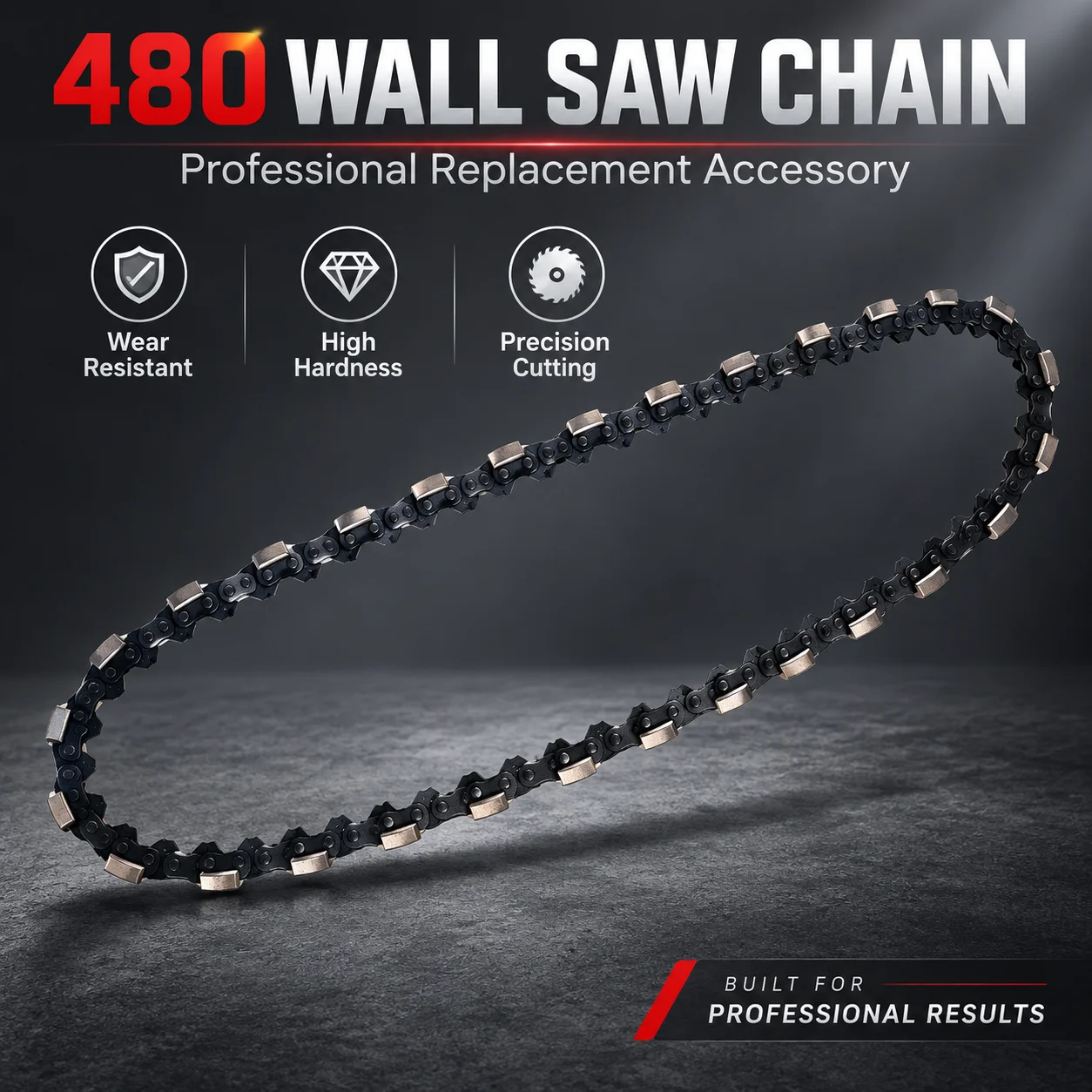 Type 480 350 Wall Saw Special Accessories Diamond Chain and 18 20 Inch Guide Bar for Professional Concrete Wall Cutting Machine
