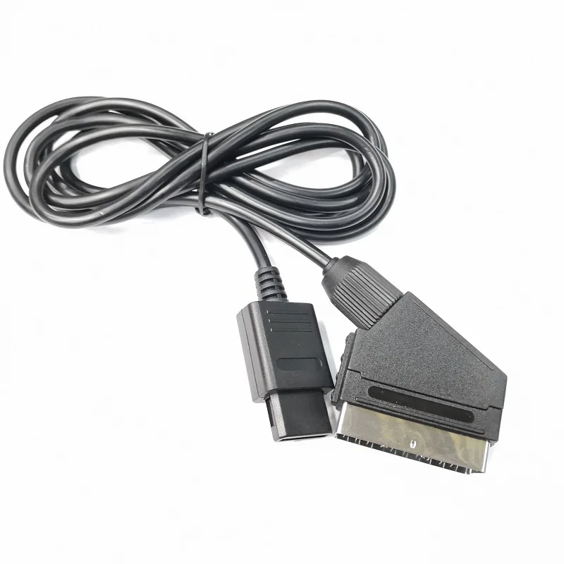 Cable RGB de vídeo de TV A/V de 1,8 M, Cable de juego con enchufe europeo Scart para Nintendo SNES Gamecube y consola N64