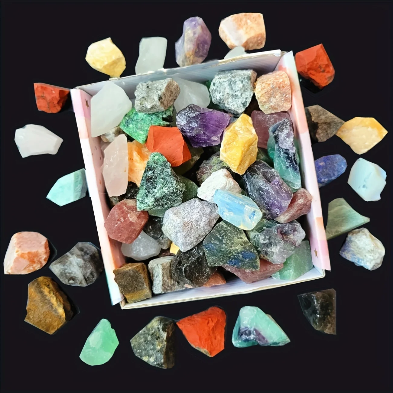 500g Bulk Natural Raw Crystal Stones Assortment - Variety Pack for Tumbling, Fountain Decor, Polishing & Wicca Reiki Healing