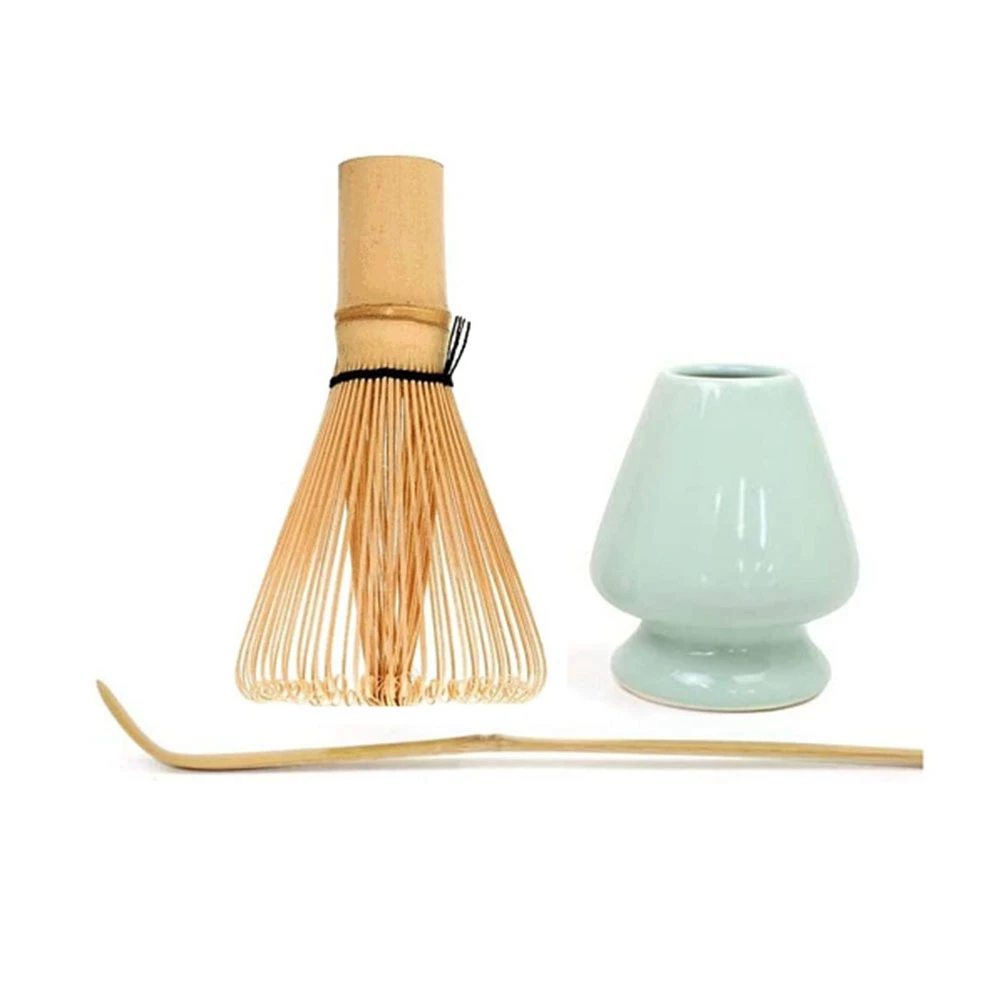 Matcha Whisk Set Bamboo Matcha Tea Set 100 Prong Matcha Whisk (Chasen) Traditional Scoop Matcha Whisk Holder