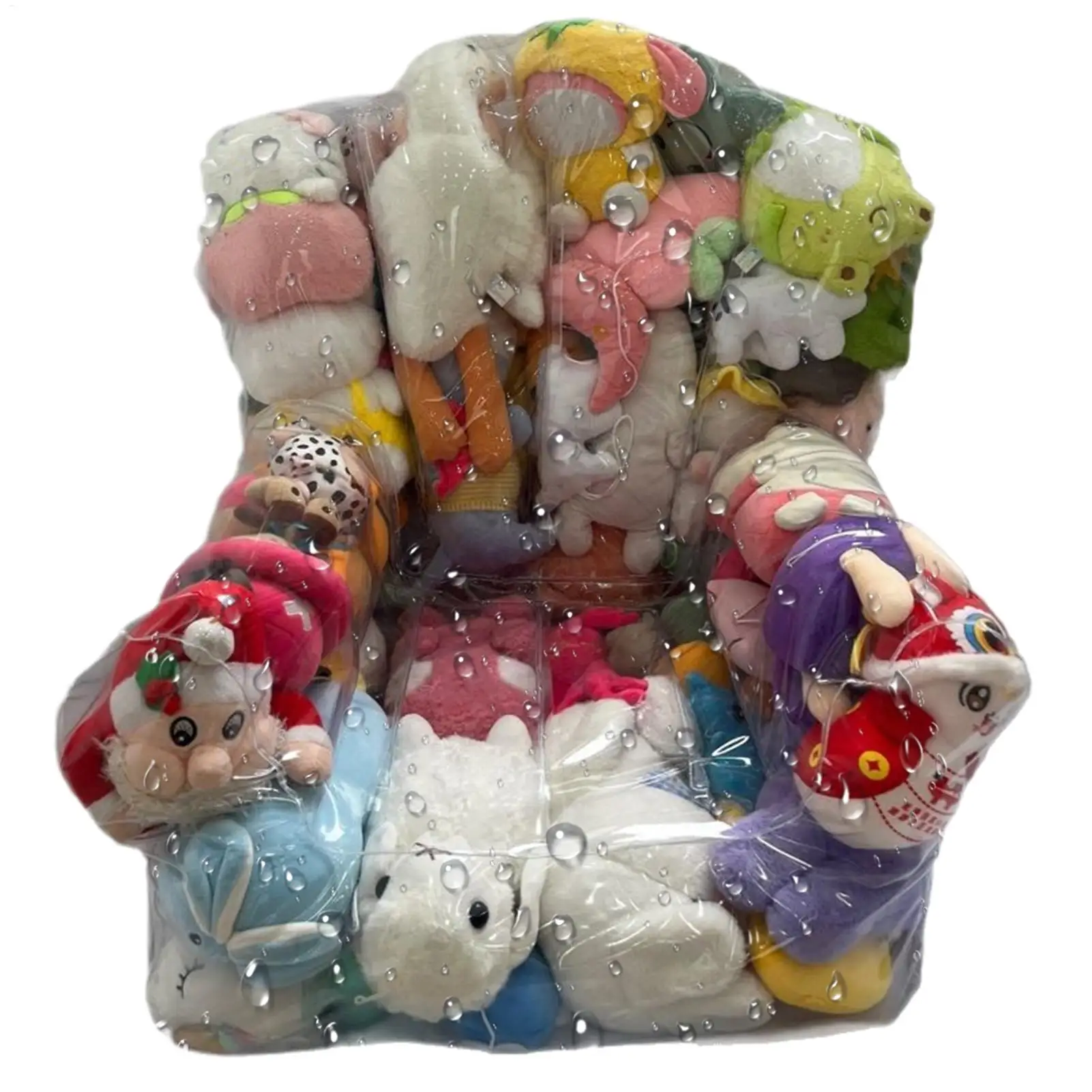 Sitzsack für Stofftier-Aufbewahrung, transparente Spielzeug-Organizer-Taschen mit Reißverschluss für Spielzeug, Boden, Wohnheim, Schlafzimmer