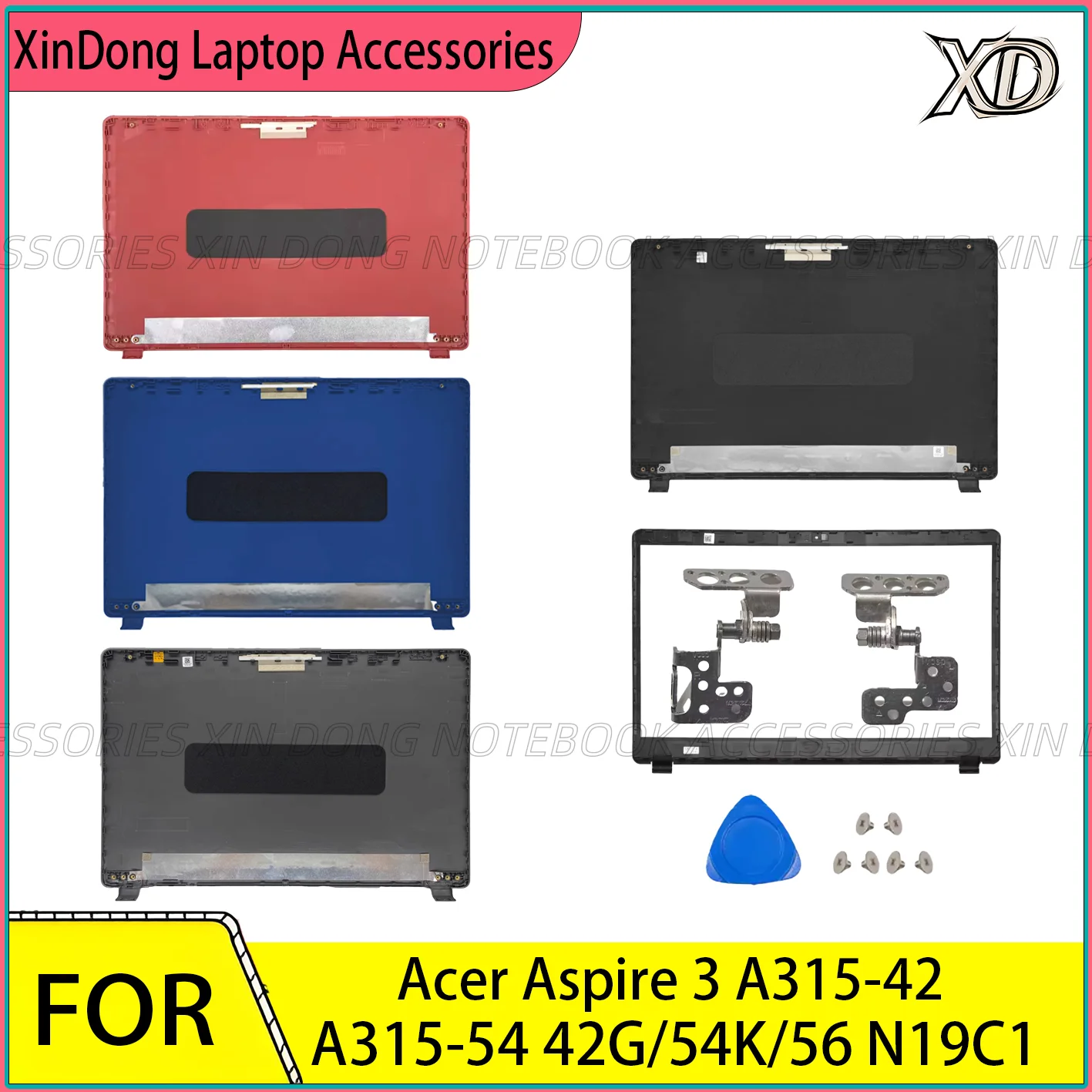 غلاف الكمبيوتر المحمول لشركة أيسر A315-42 A315-42G A315-54 A315-54K A315-56 EX215-51G N19C1 LCD الغطاء العلوي/غطاء الحافة/المفصلي
