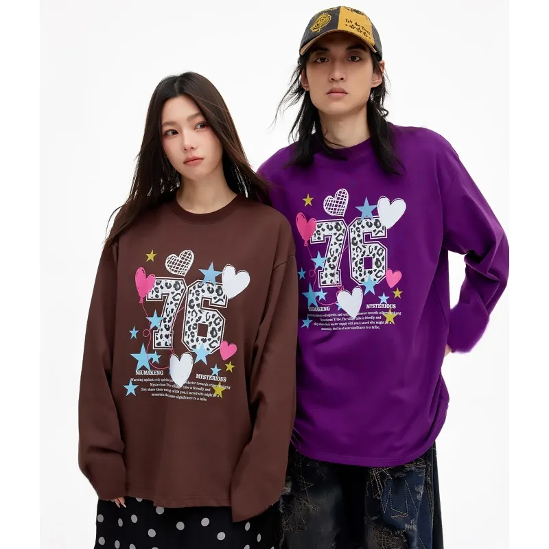 

Американская ретро футболка с длинными рукавами и леопардовым принтом, цифровая футболка с 3D принтом, новый дышащий, быстросохнущий модный топ для пар