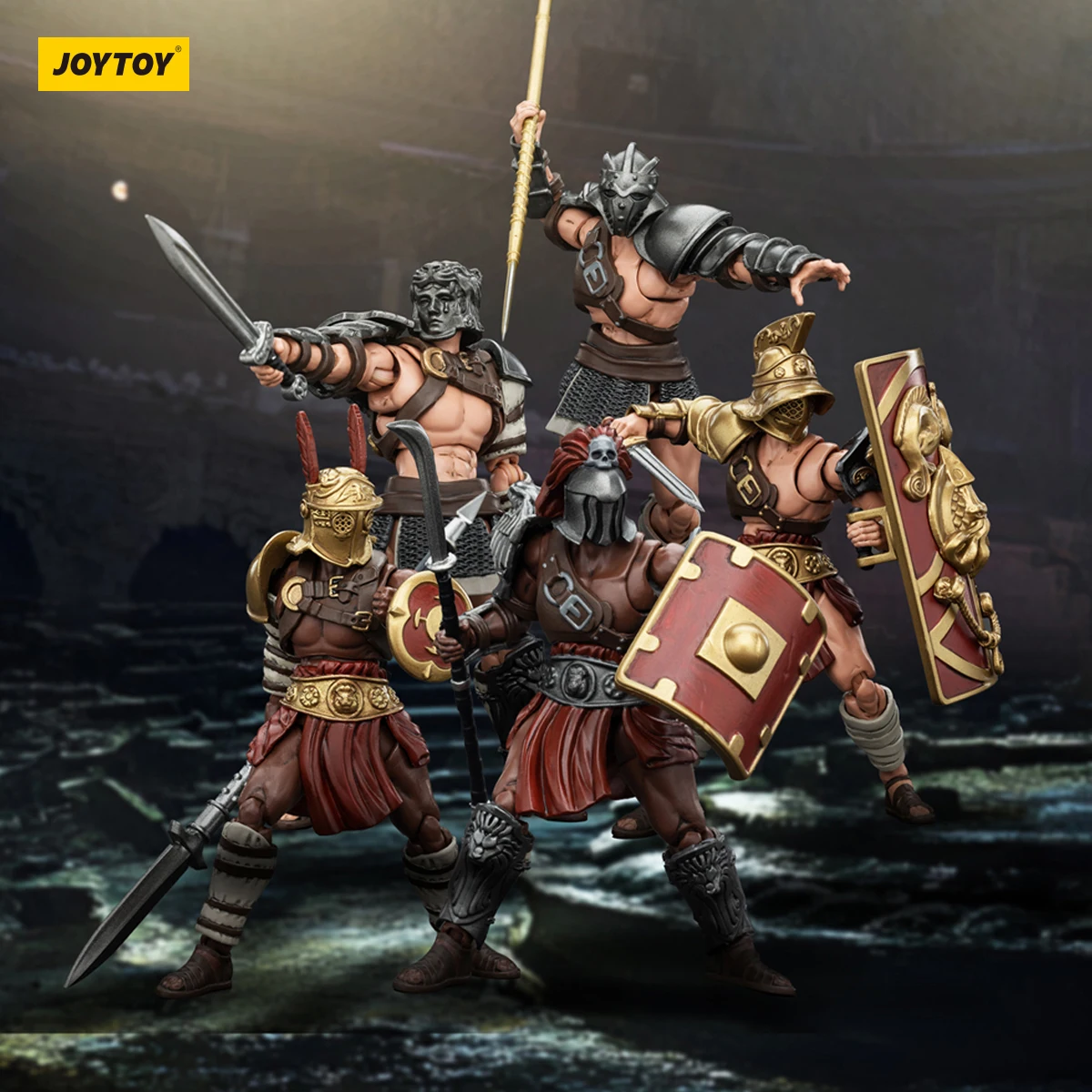 Joytoy gladiador romano griffon figura gladiador murmillo tesoura hoplomachus figura de ação conjunta estatueta móvel modelo brinquedo presente