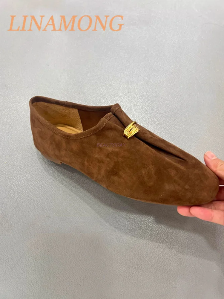 أحذية مسطحة كلاسيكية من الجلد البلوري، أحذية كسول جديدة بقدم واحدة، أحذية فردية بسيطة ومتعددة الاستخدامات بلون القهوة