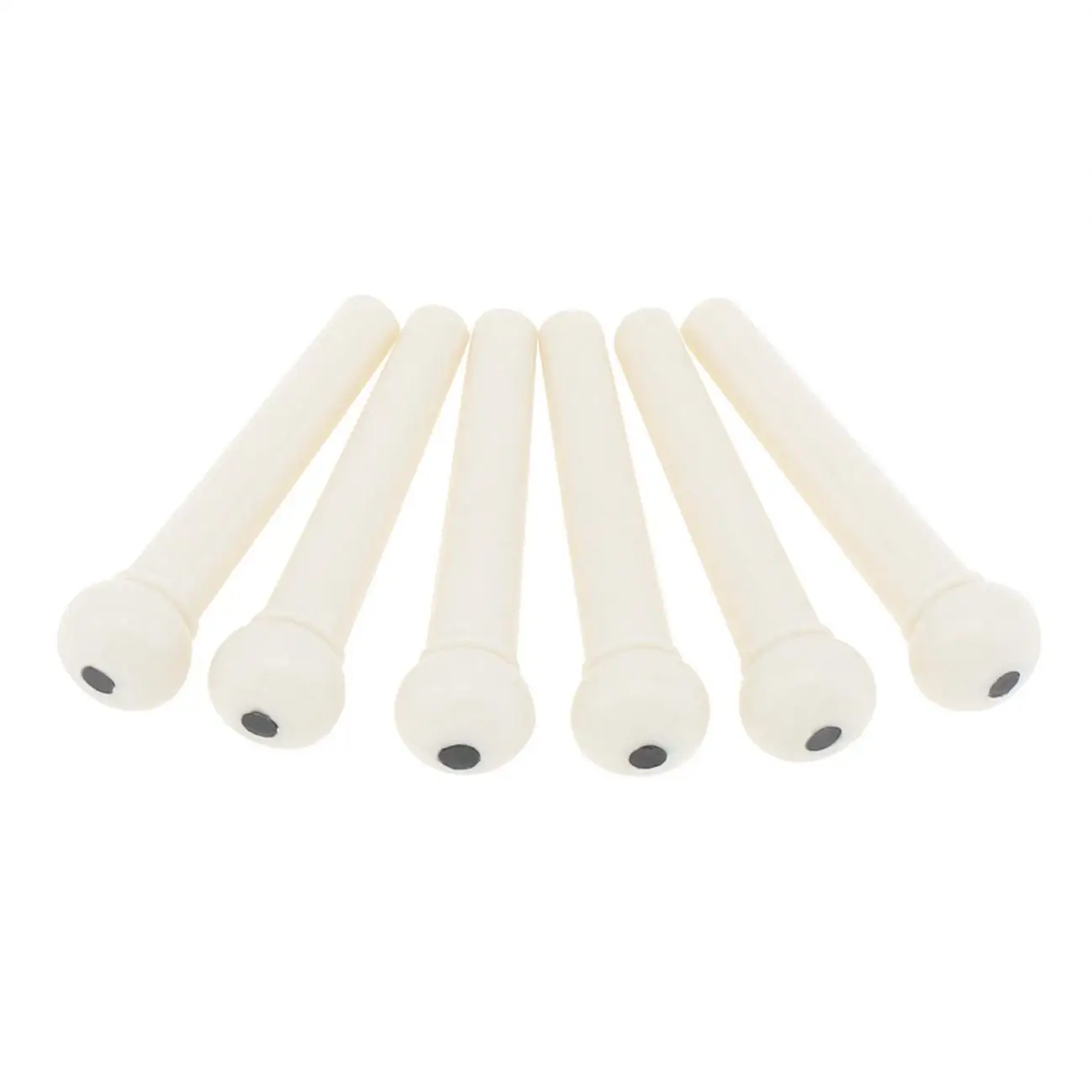 6pcs/lot White ABS Plastic Top Black Dot Acoustic Guitar Bridge Pins Pegs Musical Instruments, Guitar Pegs Replacement